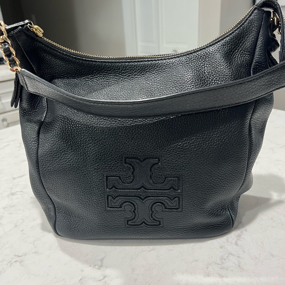 Tory burch black leather shoulder bag Harper hobo